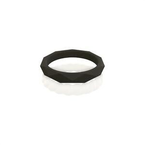 NEW QALO women's stackable silicone wedding ring set in white black
